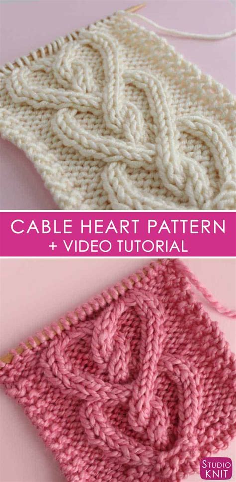 Knit Heart Cable Stitch Pattern