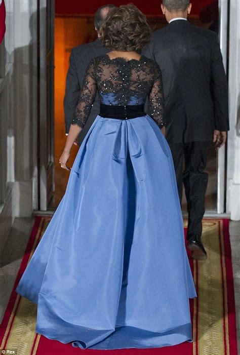 michelle obama black and blue dress | Michelle Obama covers those ...