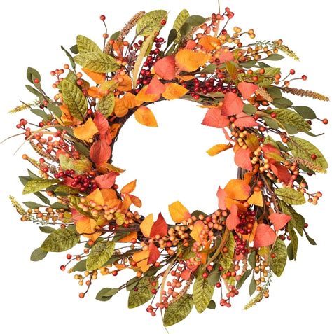 Lvydec Artificial Berry Wreath Autumn Decoration Inch Fall Wreath