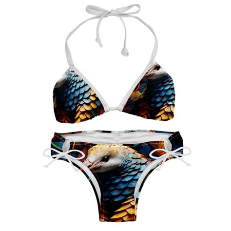 Pangolin Detachable Sponge Adjustable Strap Bikini Set Pack Swimwear