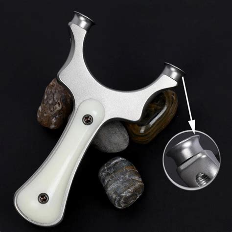 Stainless Steel Hunting Slingshot With Flat Rubber Band High Precision