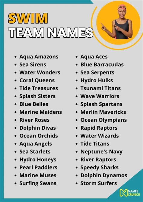 Swim Team Names [390+ Cool & Funny Ideas] - Names Crunch