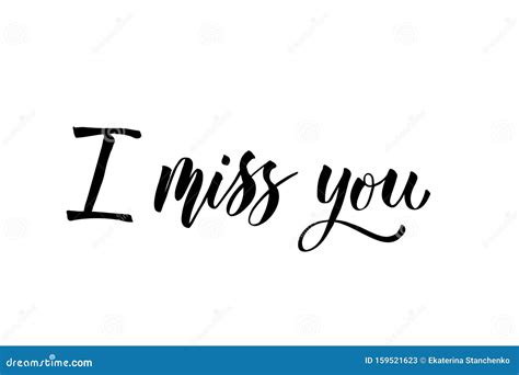 I Miss You Hand Written Lettering Romantic Calligraphy Card