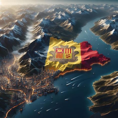 Premium Ai Image Andorra Map With Waving Flag Of Country Realistic Photo