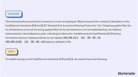 SOLVED The Command Show Ip Protocol Is Issued On A Router As Numerade