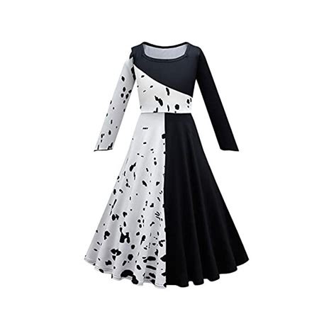 Cruella De Vil Deville Costume De D Guisement Pour Fille Enfants Fi