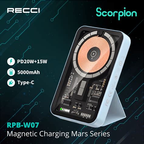 Recci Rpb W Mars Series Magnetic Charging Power Bank Shopee Malaysia