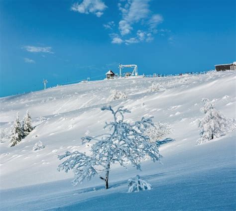 Premium Photo | Winter mountain snowy landscape