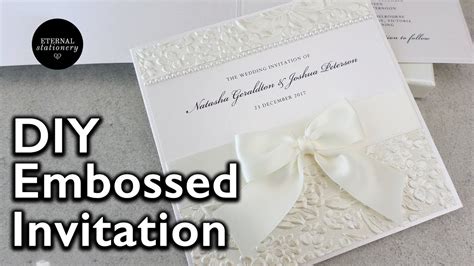 How To Make A Romantic Embossed Wedding Invitation Diy Wedding Invitations Youtube