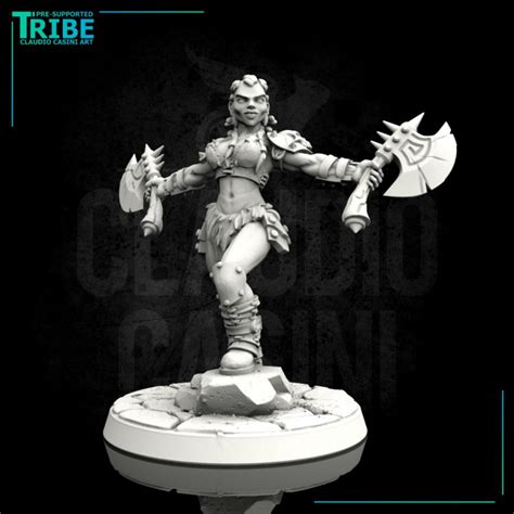 D Printable Female Human Elf Half Orc Tiefling Firbolg