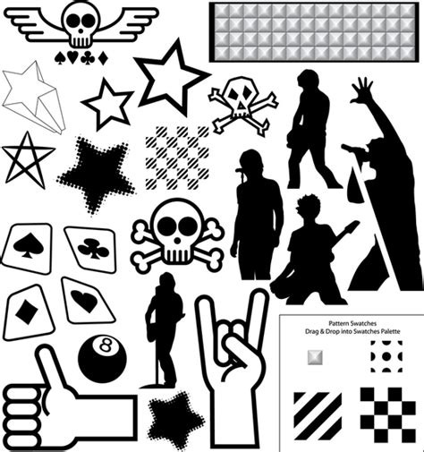 Rock Star Silhouette Set Vector Download