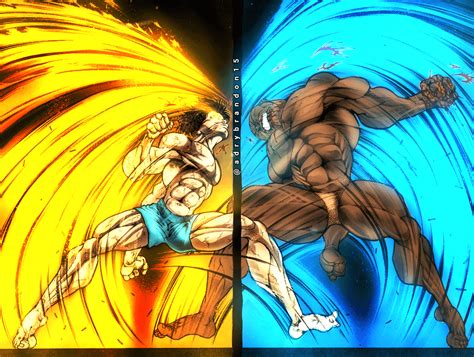 "The Greatest fist fight in history", Baki vs Oliva colored by me part ...