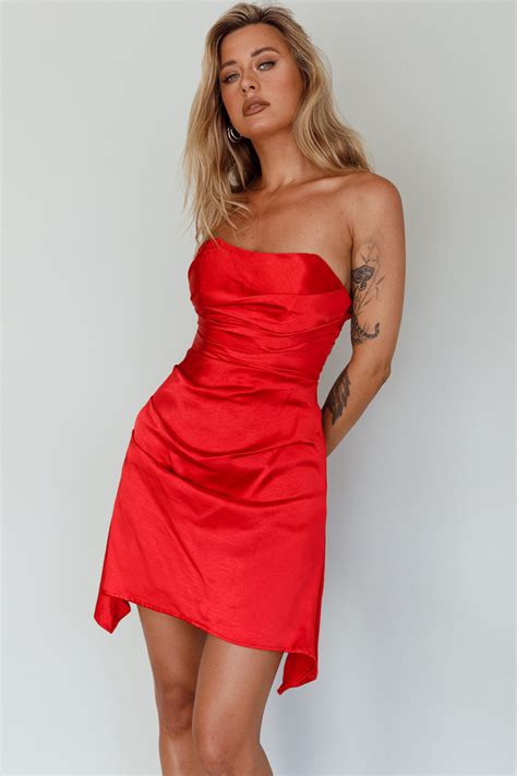 Shop The Tamia Strapless Mini Dress Cherry Selfie Leslie