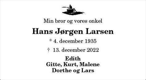 D Dsannonce For Hans J Rgen Larsen Nordjyske Dk