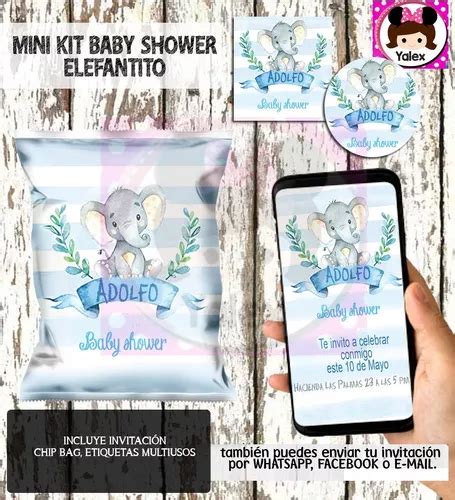 Kit Imprimible Baby Shower Ni O Elefante Editable Mebuscar M Xico