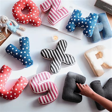 Modern Printed Dirregular Shape Cushions 26 Letter Shape Cushion Baby