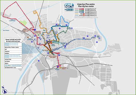 Pisa bus routes map - Ontheworldmap.com