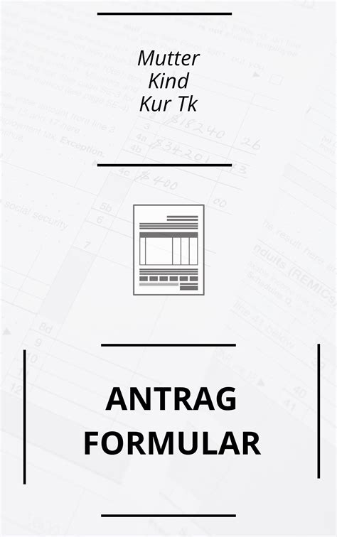 Mutter Kind Kur Tk Formular Antrag PDF 2024