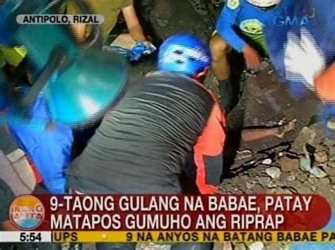 UB 9 Taong Gulang Na Babae Patay Matapos Gumuho Ang Riprap Sa