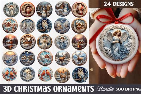 3d Christmas Ornaments Sublimation Graphic By Craftart · Creative Fabrica