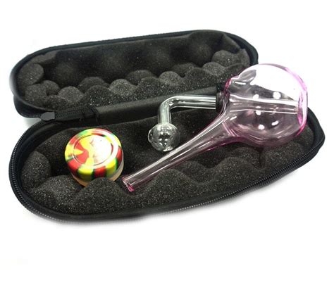 Glass Pink Color Oil Burner Bubbler Pipe For Oil Wax Thick Heavy Glass