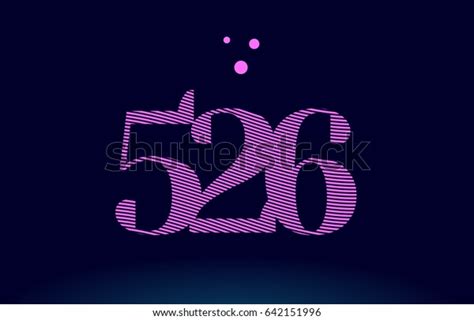 526 Number Digit Logo Pink Line เวกเตอร์สต็อก ปลอดค่าลิขสิทธิ์