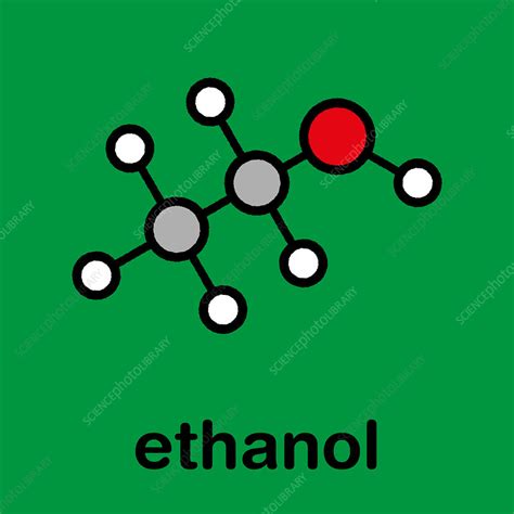 Ethanol Molecule Illustration Stock Image F Science