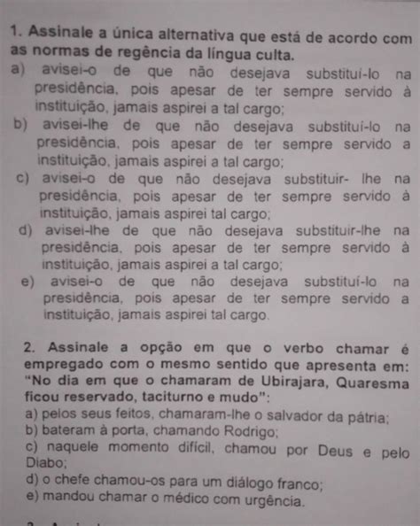Assinale A Única Alternativa Que Apresenta Um Predicado Verbo Nominal - Assinale A única Alternativa Que Apresenta Um Predicado Verbo-nominal ...