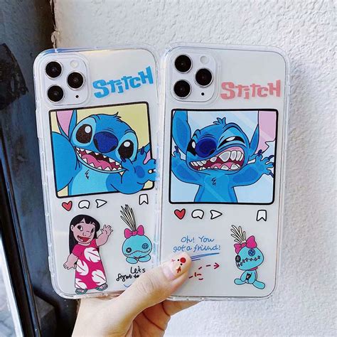 Capa De Celular Flexível Ins Stitch Para Iphone 12 13 Pro Max 7P