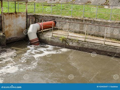 City Sewage Waste Water And Garbage Flow Pipe Tube Stock Image Image