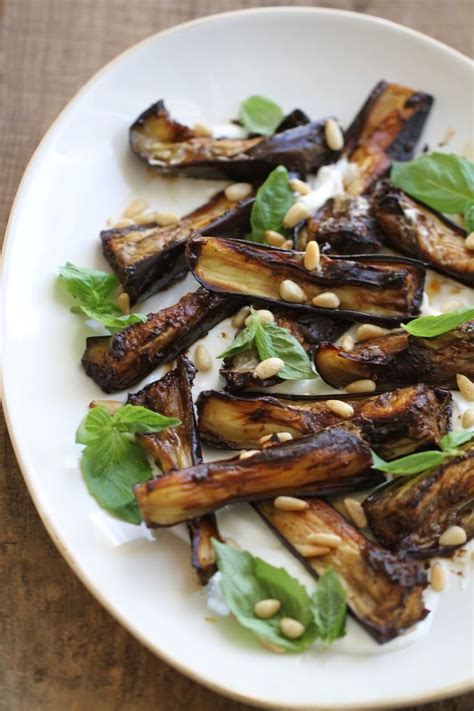 Roasted Eggplant With Black Garlic Pine Nuts And Basil Ever Open