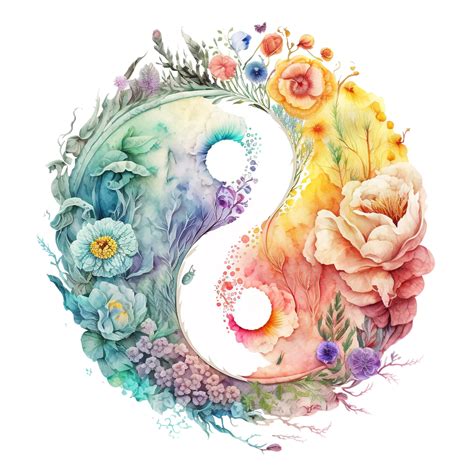 Premium Photo | Yin yang watercolor 57