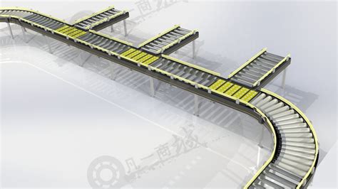 三线合一滚筒输送线3d模型下载 凡一商城