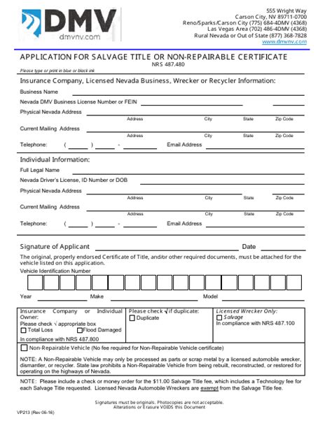 Form Vp213 Fill Out Sign Online And Download Fillable Pdf Nevada