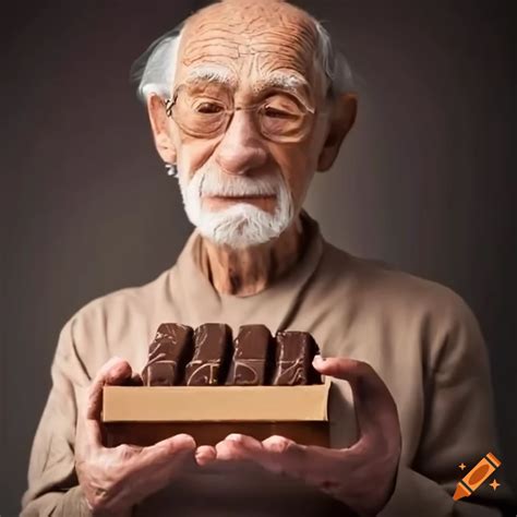 Elderly Man Offering A Box Of Chocolates On Craiyon