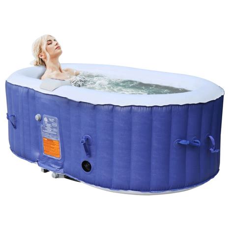 Aleko 47 In X 26 In 2 Person Inflatable Oval Hot Tub At