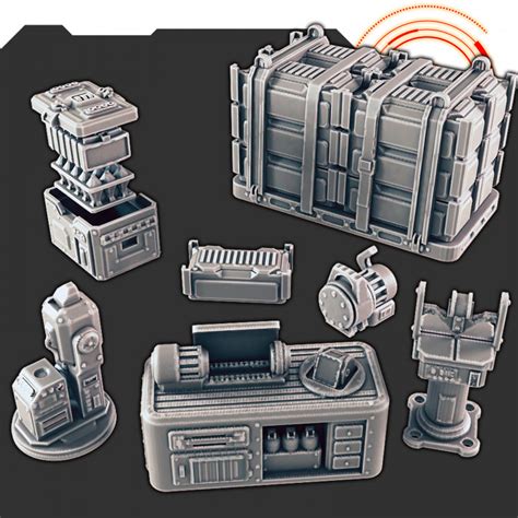 D Printable Sci Fi Scenery Armory And Tools Components Support Free