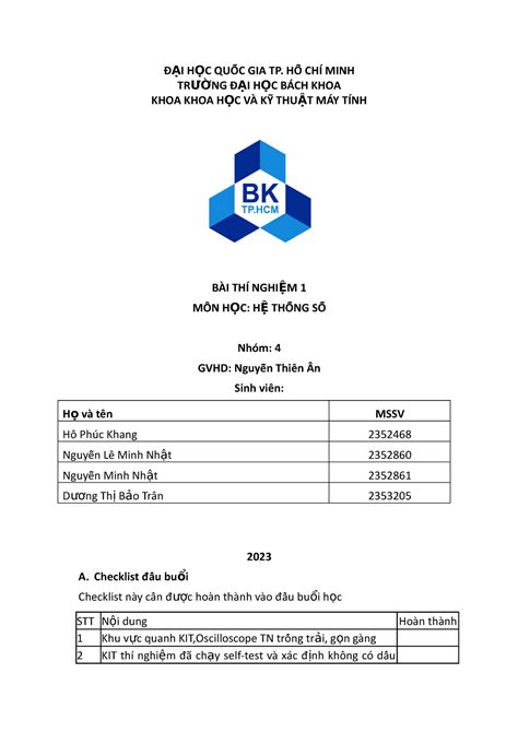 LAB2 Nhom4 CN04 Hệ Thống Số LAB 2 HCMUT Đ ẠI H ỌC QUỐỐC GIA TP HỐỒ