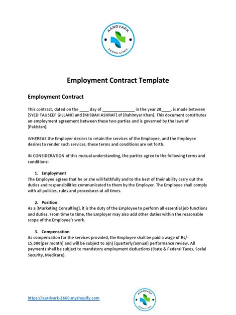 Employment Contract | PDF | Employment | Government