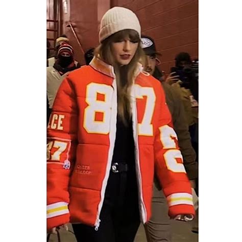 Puffer Red Travis Kelce 87 Taylor Swift Jacket