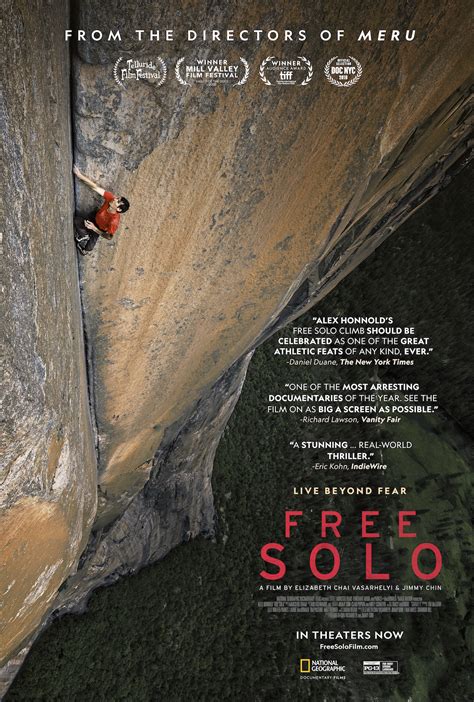 Free Solo, live beyond fear. Climber Alex Honnold's story wins the ...