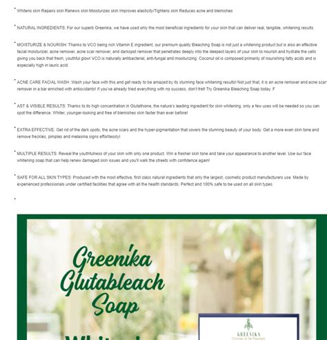 Remolded Greenika Glutableach Soap Greenika Ph