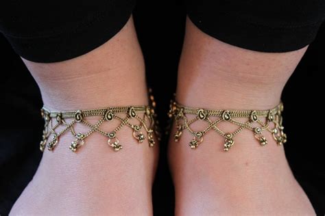 Brass Anklets Soldered Indian Gypsy Dancer Anklets Vintage Etsy