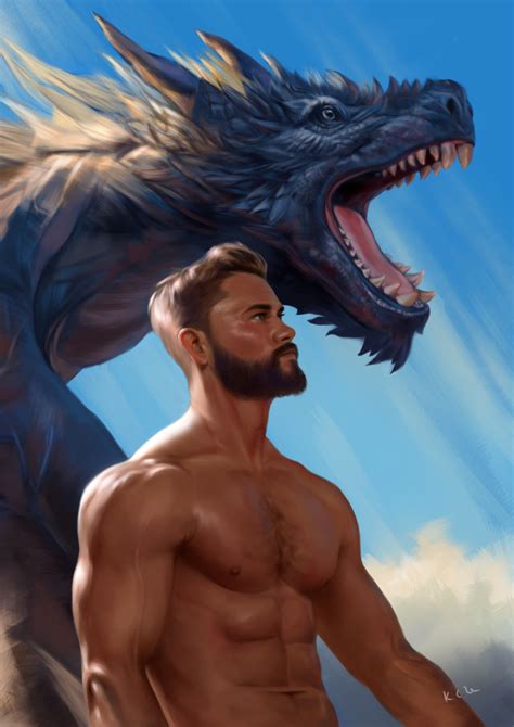 Artstation Man And Dragon