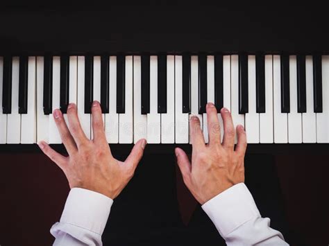 Hand Man Playing Piano. Classical Music Instrument Stock Photo - Image ...