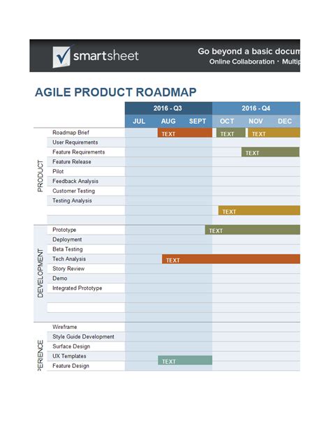 Roadmap Excel Template