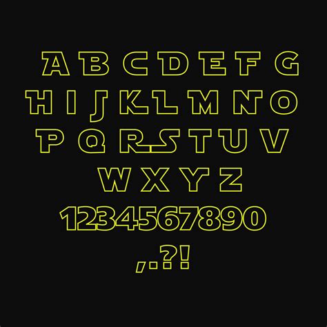 Star Wars Font Svg Star Wars Alphabet Svg Star Wars Letters Etsy