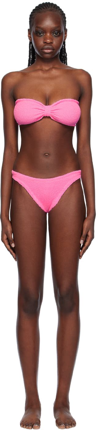 Hunza G Pink Jean Bikini SSENSE