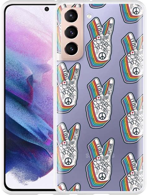 Samsung Galaxy S21 Hoesje Love Peace Designed By Cazy Bol