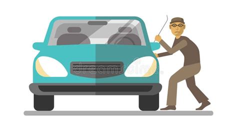 Thief Breaking Car Stock Illustrations 147 Thief Breaking Car Stock